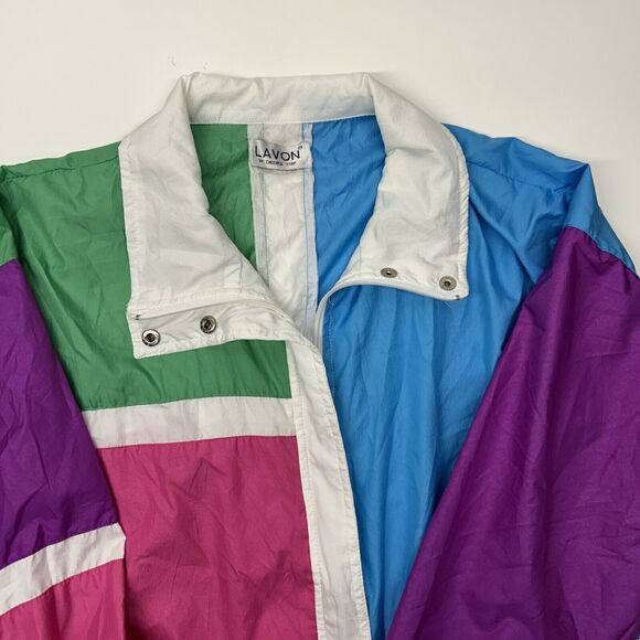 Vintage 80's 90's Lavon by Cheerful Corp Windbreaker Parachute Track Jacket - Picture 2 of 7